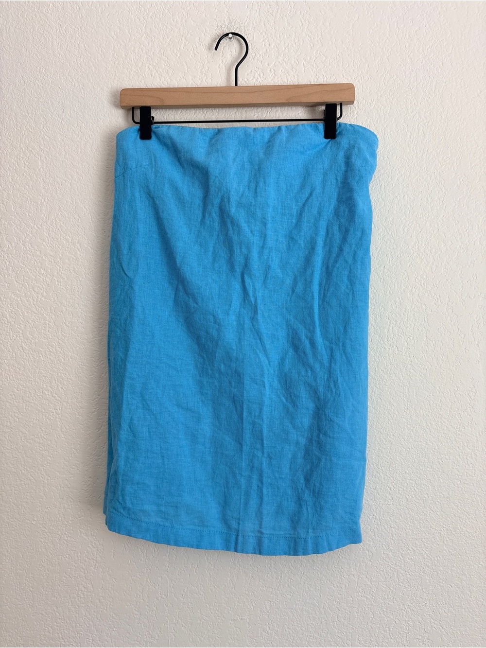Free People Bright Blue Essentially The Best Cotton Linen Strapless Mini Dress - Picture 8 of 8